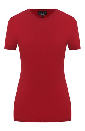 Женский топ из шерсти и шелка GIORGIO ARMANI красного цвета по цене 48300 руб., арт. 6HAM09/AM38Z | Фото 1 Женский топ из шерсти и шелка GIORGIO ARMANI красного цвета, арт. 6HAM09/AM38Z | Фото 1