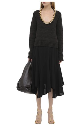 Женский хлопковый свитер BOTTEGA VENETA коричневого цвета по цене 137500 руб., арт. 628711/VKWB0 | Фото 2 Женский хлопковый свитер BOTTEGA VENETA коричневого цвета, арт. 628711/VKWB0 | Фото 2