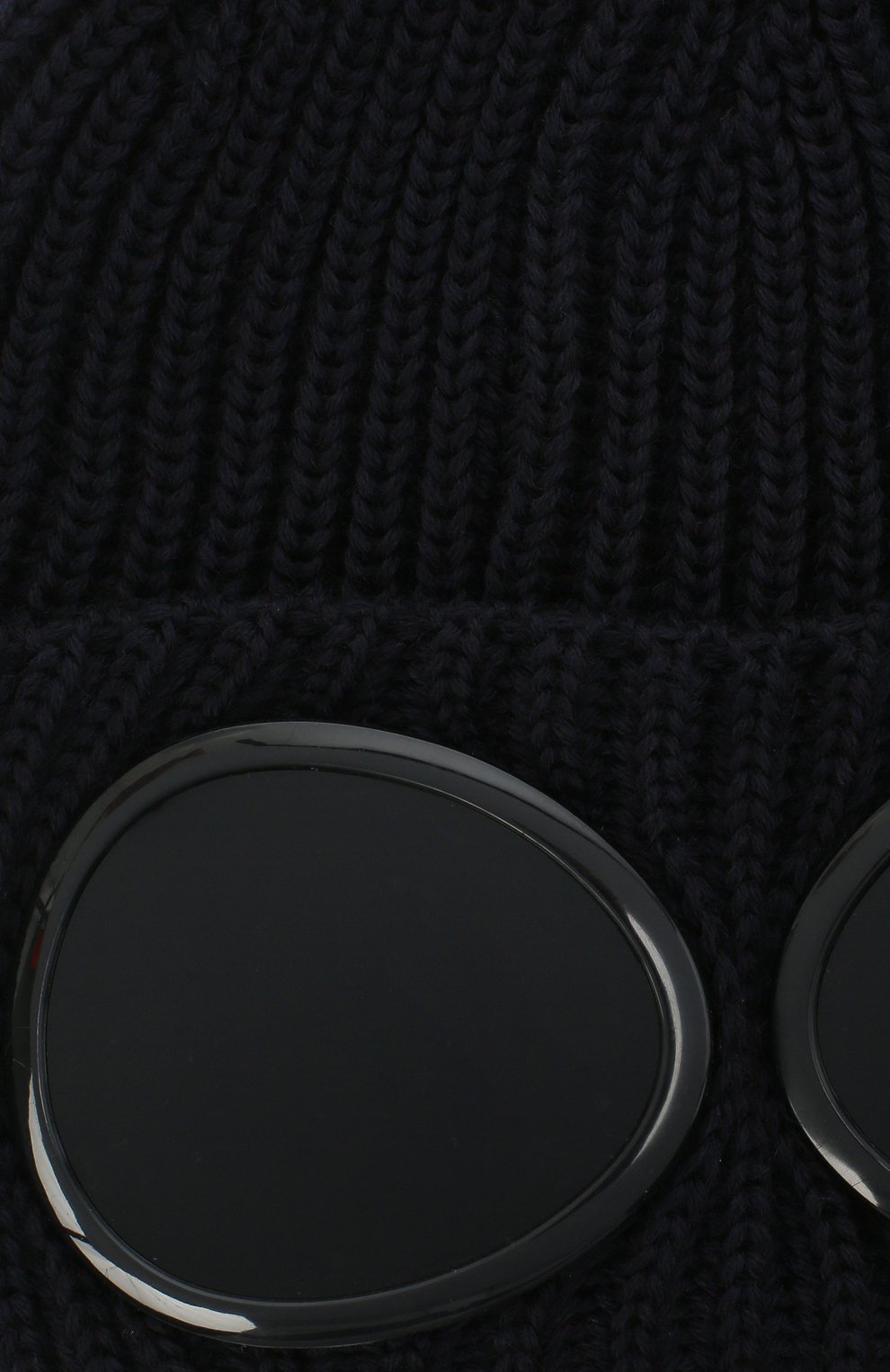 Мужская шерстяная шапка C.P. COMPANY темно-синего цвета, арт. 09CMAC239A-005509A | Фото 3 (Материал: Текстиль, Шерсть; Кросс-КТ: Трикотаж)