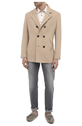 Мужские замшевые мокасины RALPH LAUREN серого цвета по цене 59950 руб., арт. 815811327 | Фото 2 Мужские замшевые мокасины RALPH LAUREN серого цвета, арт. 815811327 | Фото 2
