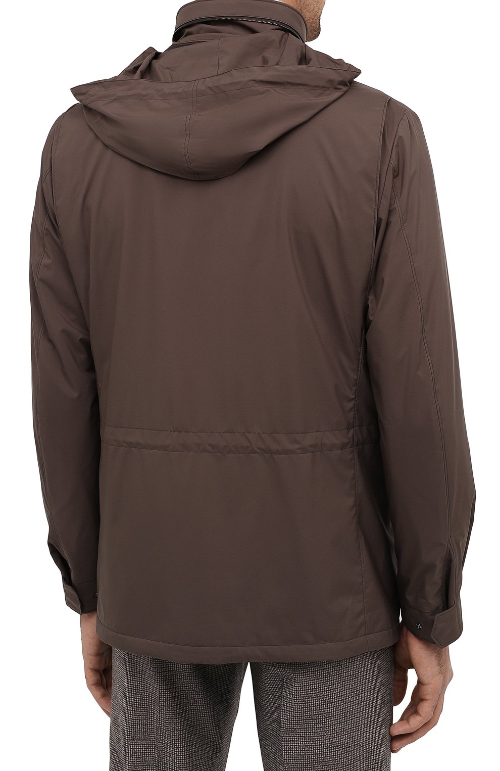 Мужская куртка traveller LORO PIANA коричневого цвета, арт. FAI1437 | Фото 6 (Кросс-КТ: Куртка, Ветровка; Материал утеплителя: Шерсть; Рукава: Длинные; Длина (верхняя одежда): До середины бедра; Материал внешний: Синтетический материал; Региональные ограничения белый список (Axapta Mercury): RU; Стили: Классический; Мужское Кросс-КТ: Верхняя одежда)