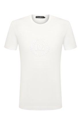 Мужская хлопковая футболка DOLCE & GABBANA белого цвета по цене 47050 руб., арт. G8KBAZ/G7WZK | Фото 1 Мужская хлопковая футболка DOLCE & GABBANA белого цвета, арт. G8KBAZ/G7WZK | Фото 1