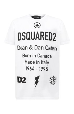 Мужская хлопковая футболка DSQUARED2 белого цвета по цене 20900 руб., арт. S74GD0746/S23009 | Фото 1 Мужская хлопковая футболка DSQUARED2 белого цвета, арт. S74GD0746/S23009 | Фото 1