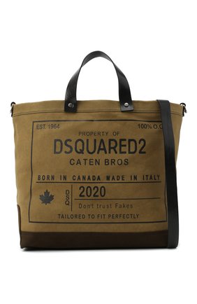 Мужская текстильная сумка-шопер DSQUARED2 хаки цвета по цене 49950 руб., арт. SPM0026 63600001 | Фото 6 Мужская текстильная сумка-шопер DSQUARED2 хаки цвета, арт. SPM0026 63600001 | Фото 6