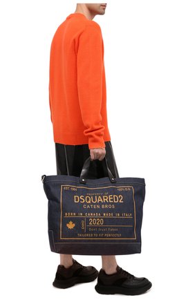 Мужская текстильная сумка-шопер DSQUARED2 синего цвета по цене 49950 руб., арт. SPM0026 10103263 | Фото 2 Мужская текстильная сумка-шопер DSQUARED2 синего цвета, арт. SPM0026 10103263 | Фото 2