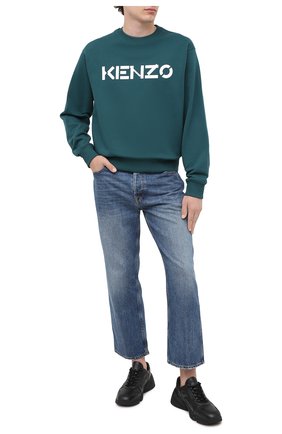 Мужской хлопковый свитшот KENZO зеленого цвета по цене 20600 руб., арт. FA65SW0004MD | Фото 2 Мужской хлопковый свитшот KENZO зеленого цвета, арт. FA65SW0004MD | Фото 2