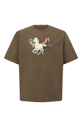 Мужская хлопковая футболка KENZO хаки цвета по цене 11850 руб., арт. FA65TS0614SK | Фото 1 Мужская хлопковая футболка KENZO хаки цвета, арт. FA65TS0614SK | Фото 1