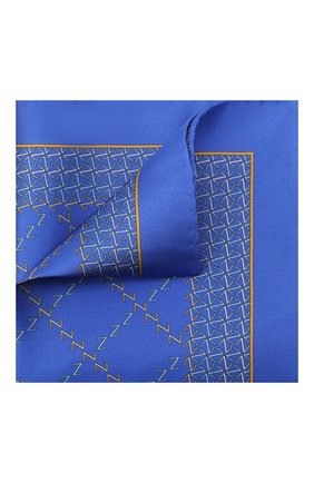 Мужской шелковый платок ZILLI синего цвета по цене 8280 руб., арт. 51200/HANDKERCHIEF | Фото 1 Мужской шелковый платок ZILLI синего цвета, арт. 51200/HANDKERCHIEF | Фото 1