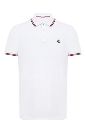 Мужское хлопковое поло MONCLER белого цвета по цене 14700 руб., арт. F2-091-8A703-00-84556 | Фото 1 Мужское хлопковое поло MONCLER белого цвета, арт. F2-091-8A703-00-84556 | Фото 1