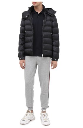 Мужское хлопковое поло MONCLER темно-синего цвета по цене 22200 руб., арт. F2-091-8A711-00-84556 | Фото 2 Мужское хлопковое поло MONCLER темно-синего цвета, арт. F2-091-8A711-00-84556 | Фото 2