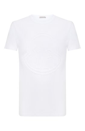 Мужская хлопковая футболка MONCLER белого цвета по цене 15500 руб., арт. F2-091-8C748-10-8390T | Фото 1 Мужская хлопковая футболка MONCLER белого цвета, арт. F2-091-8C748-10-8390T | Фото 1