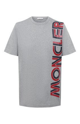 Мужская хлопковая футболка MONCLER серого цвета по цене 17300 руб., арт. F2-091-8C760-10-8390Y | Фото 1 Мужская хлопковая футболка MONCLER серого цвета, арт. F2-091-8C760-10-8390Y | Фото 1