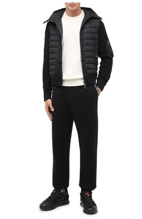 Мужская комбинированный кардиган MONCLER черного цвета по цене 59900 руб., арт. F2-091-9B508-00-A9340 | Фото 2 Мужская комбинированный кардиган MONCLER черного цвета, арт. F2-091-9B508-00-A9340 | Фото 2