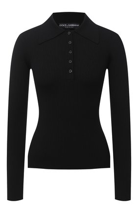 Женское шерстяное поло DOLCE & GABBANA черного цвета по цене 65050 руб., арт. FX880T/JAVYN | Фото 1 Женское шерстяное поло DOLCE & GABBANA черного цвета, арт. FX880T/JAVYN | Фото 1