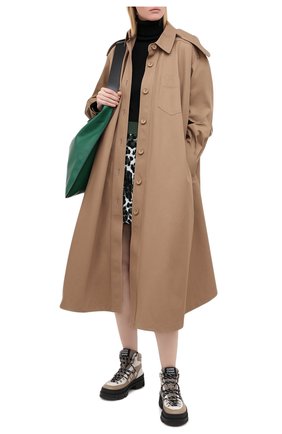 Женский хлопковый плащ KENZO бежевого цвета по цене 109500 руб., арт. FA62MA0359CT | Фото 2 Женский хлопковый плащ KENZO бежевого цвета, арт. FA62MA0359CT | Фото 2