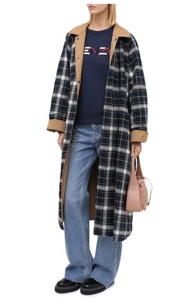 Женский хлопковый свитшот KENZO темно-синего цвета по цене 24500 руб., арт. FA62SW8204M0 | Фото 2 Женский хлопковый свитшот KENZO темно-синего цвета, арт. FA62SW8204M0 | Фото 2