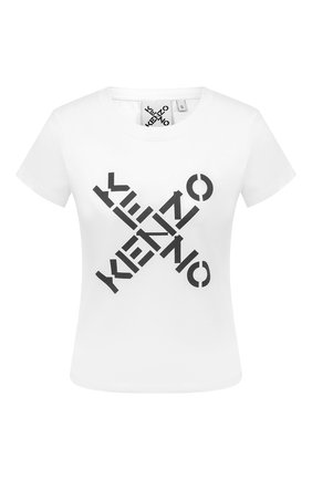 Женская хлопковая футболка kenzo sport KENZO белого цвета по цене 11150 руб., арт. FA62TS7204SJ | Фото 1 Женская хлопковая футболка kenzo sport KENZO белого цвета, арт. FA62TS7204SJ | Фото 1