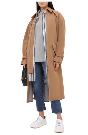 Женская хлопковая футболка KENZO серого цвета по цене 21150 руб., арт. FA62TS9714SJ | Фото 2 Женская хлопковая футболка KENZO серого цвета, арт. FA62TS9714SJ | Фото 2