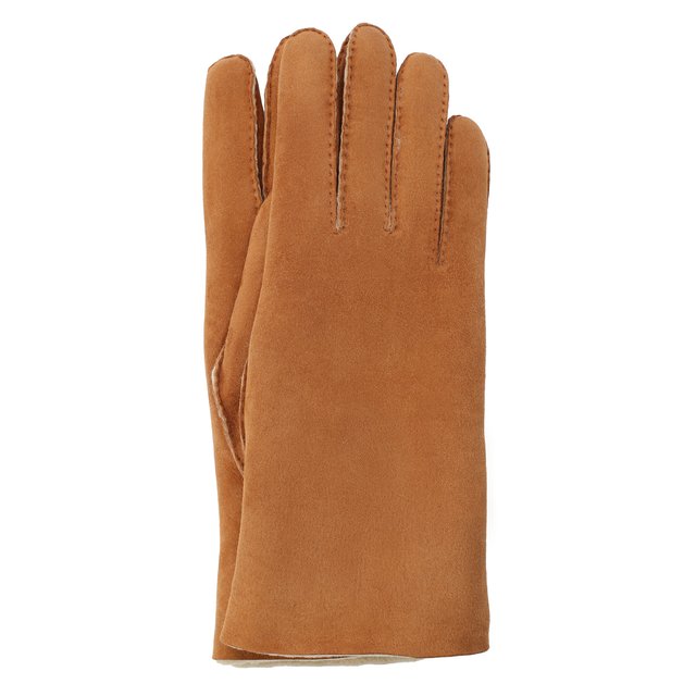 фото Замшевые перчатки с подкладкой из меха agnelle