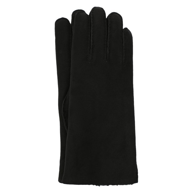 фото Замшевые перчатки с подкладкой из меха agnelle