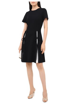 Женское шерстяное платье OSCAR DE LA RENTA черного цвета по цене 185500 руб., арт. 20PN278STW | Фото 2 Женское шерстяное платье OSCAR DE LA RENTA черного цвета, арт. 20PN278STW | Фото 2