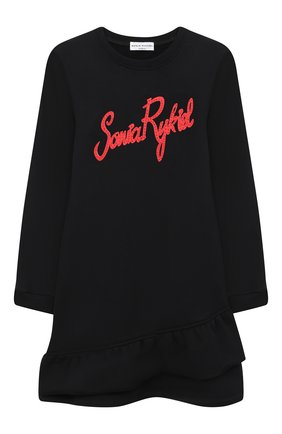 Детское хлопковое платье SONIA RYKIEL ENFANT черного цвета по цене 13500 руб., арт. 20W1DR13 | Фото 1 Детское хлопковое платье SONIA RYKIEL ENFANT черного цвета, арт. 20W1DR13 | Фото 1