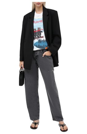 Женская хлопковая футболка DSQUARED2 белого цвета по цене 19950 руб., арт. S75GD0107/S23009 | Фото 2 Женская хлопковая футболка DSQUARED2 белого цвета, арт. S75GD0107/S23009 | Фото 2