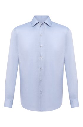 Мужская шелковая рубашка LORO PIANA голубого цвета по цене 92150 руб., арт. FAL3183 | Фото 1 Мужская шелковая рубашка LORO PIANA голубого цвета, арт. FAL3183 | Фото 1