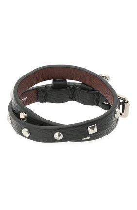 Мужской кожаный браслет ALEXANDER MCQUEEN черного цвета по цене 23300 руб., арт. 554466/1ACWY | Фото 2 Мужской кожаный браслет ALEXANDER MCQUEEN черного цвета, арт. 554466/1ACWY | Фото 2