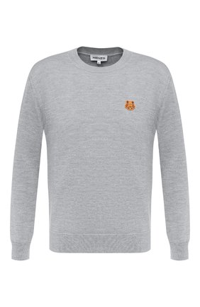 Мужской шерстяной джемпер KENZO серого цвета по цене 24650 руб., арт. FA65PU5373TA | Фото 1 Мужской шерстяной джемпер KENZO серого цвета, арт. FA65PU5373TA | Фото 1
