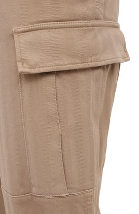 Мужские хлопковые брюки-карго BRUNELLO CUCINELLI темно-бежевого цвета, арт. M269DS2160 | Фото 6 (Силуэт М (брюки): Карго; Длина (брюки, джинсы): Стандартные; Случай: Повседневный; Материал внешний: Хлопок; Стили: Кэжуэл)