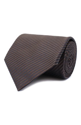 Мужской шелковый галстук BRIONI коричневого цвета, арт. 062I00/09440 | Фото 1 (Материал: Текстиль, Шелк; Принт: С принтом; Региональные ограничения белый список (Axapta Mercury): RU)