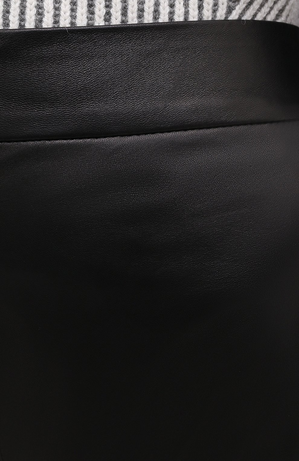 Женские кожаные брюки DROME черного цвета, арт. DPD1977/D400 | Фото 6 (Длина (брюки, джинсы): Стандартные; Женское Кросс-КТ: Брюки-одежда, Кожаные брюки; Силуэт Ж (брюки и джинсы): Прямые; Материал внешний: Натуральная кожа; Материал подклада: Вискоза)