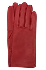 Женские кожаные перчатки с подкладкой из шелка AGNELLE красного цвета, арт. KATE/S | Фото 1 (Материал: Натуральная кожа)