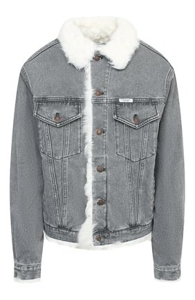Женская джинсовая куртка с меховой подкладкой FORTE DEI MARMI COUTURE серого цвета по цене 115000 руб., арт. FFW19-1107-01 | Фото 1 Женская джинсовая куртка с меховой подкладкой FORTE DEI MARMI COUTURE серого цвета, арт. FFW19-1107-01 | Фото 1