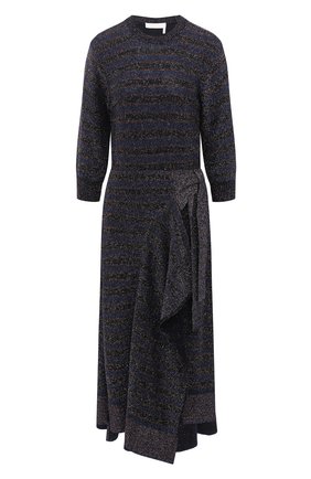 Женское шерстяное платье CHLOÉ темно-синего цвета по цене 124500 руб., арт. CHC20AMR51680 | Фото 1 Женское шерстяное платье CHLOÉ темно-синего цвета, арт. CHC20AMR51680 | Фото 1