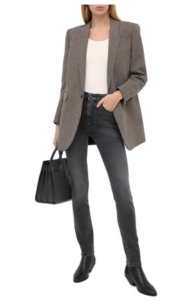 Женские джинсы SAINT LAURENT серого цвета по цене 47150 руб., арт. 614478/Y500L | Фото 2 Женские джинсы SAINT LAURENT серого цвета, арт. 614478/Y500L | Фото 2 (Длина (брюки, джинсы): Стандартные; Материал внешний: Хлопок; Силуэт Ж (брюки и джинсы): Узкие; Детали: Потертости; Кросс-КТ: Деним; Стили: Кэжуэл)