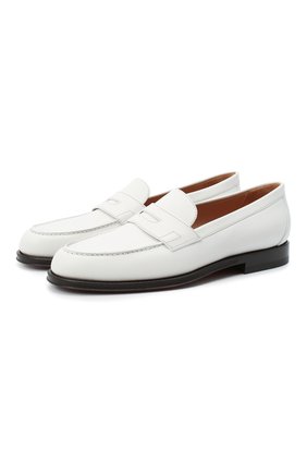 Женские кожаные лоферы SANTONI белого цвета по цене 49500 руб., арт. WUQU58984BA1NBCKI50 | Фото 1 Женские кожаные лоферы SANTONI белого цвета, арт. WUQU58984BA1NBCKI50 | Фото 1