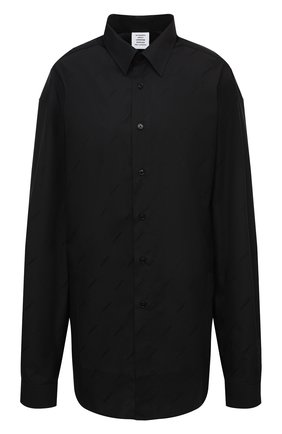 Женская хлопковая рубашка VETEMENTS черного цвета по цене 58200 руб., арт. UAH21SH143 1006/W | Фото 1 Женская хлопковая рубашка VETEMENTS черного цвета, арт. UAH21SH143 1006/W | Фото 1
