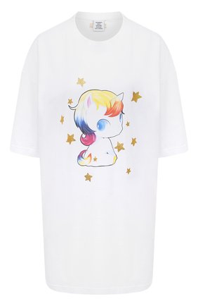 Женская хлопковая футболка VETEMENTS белого цвета по цене 39200 руб., арт. UAH21TR563 1608/W | Фото 1 Женская хлопковая футболка VETEMENTS белого цвета, арт. UAH21TR563 1608/W | Фото 1