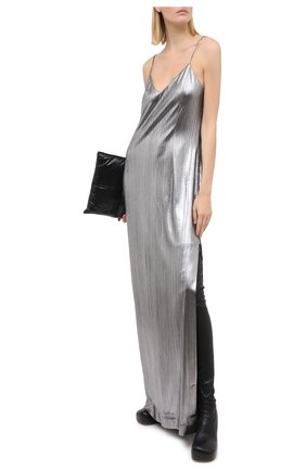 Женское платье VETEMENTS серебряного цвета по цене 110500 руб., арт. WAH21DR901 2607/SILVER | Фото 2 Женское платье VETEMENTS серебряного цвета, арт. WAH21DR901 2607/SILVER | Фото 2