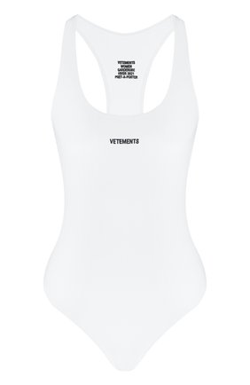 Женский слитный купальник VETEMENTS белого цвета по цене 37400 руб., арт. WAH21TR289 1332/WHITE | Фото 1 Женский слитный купальник VETEMENTS белого цвета, арт. WAH21TR289 1332/WHITE | Фото 1