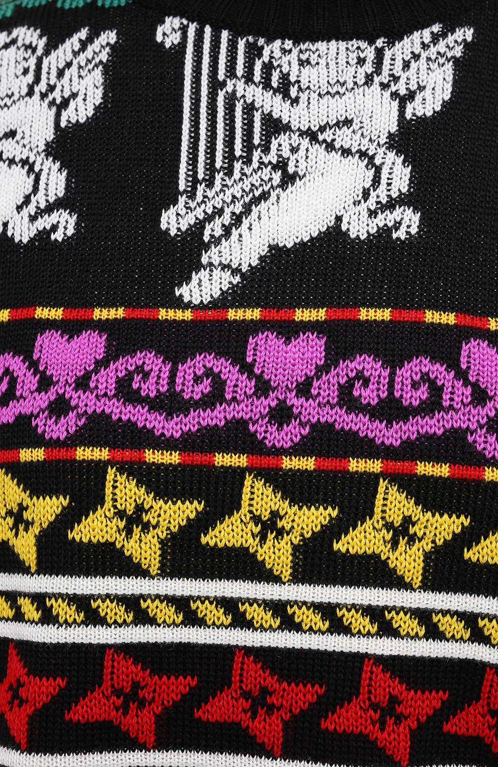 Женский свитер MSGM разноцветного цвета, арт. 2941MDM140 207764 | Фото 5 (Женское Кросс-КТ: Свитер-одежда; Материал внешний: Шерсть, Синтетический материал; Рукава: Длинные; Длина (для топов): Стандартные)
