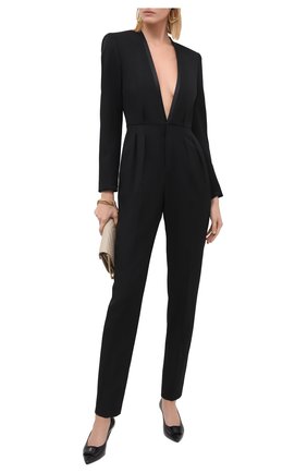 Женский шерстяной комбинезон SAINT LAURENT черного цвета по цене 242000 руб., арт. 628612/Y512W | Фото 2 Женский шерстяной комбинезон SAINT LAURENT черного цвета, арт. 628612/Y512W | Фото 2