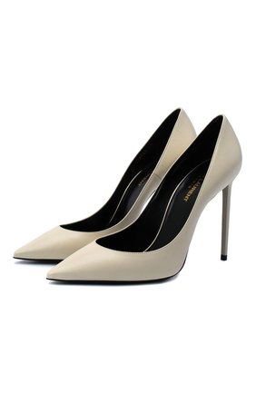 Женская кожаные туфли zoe SAINT LAURENT белого цвета по цене 48200 руб., арт. 529733/1ZJ00 | Фото 1 Женская кожаные туфли zoe SAINT LAURENT белого цвета, арт. 529733/1ZJ00 | Фото 1