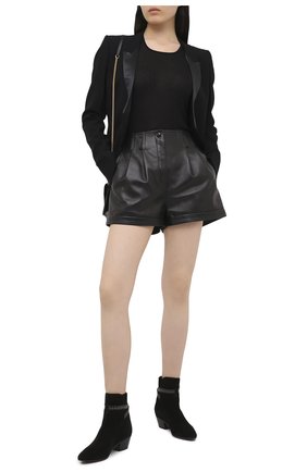 Женские замшевые ботинки west SAINT LAURENT черного цвета по цене 95750 руб., арт. 630419/1NZLL | Фото 2 Женские замшевые ботинки west SAINT LAURENT черного цвета, арт. 630419/1NZLL | Фото 2