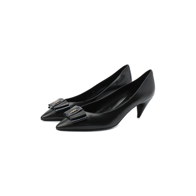 Кожаные туфли Anais Saint Laurent черного цвета