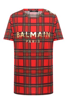 Женская хлопковая футболка BALMAIN красного цвета по цене 57800 руб., арт. UF11350/I525 | Фото 1 Женская хлопковая футболка BALMAIN красного цвета, арт. UF11350/I525 | Фото 1