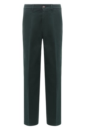Мужские хлопковые брюки KENZO темно-зеленого цвета, арт. FA65PA2551TA | Фото 1 (Материал внешний: Хлопок; Длина (брюки, джинсы): Стандартные; Случай: Повседневный; Стили: Кэжуэл)
