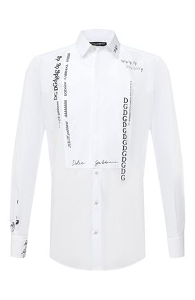 Мужская хлопковая сорочка DOLCE & GABBANA белого цвета по цене 67250 руб., арт. G5GT6T/HP58T | Фото 1 Мужская хлопковая сорочка DOLCE & GABBANA белого цвета, арт. G5GT6T/HP58T | Фото 1